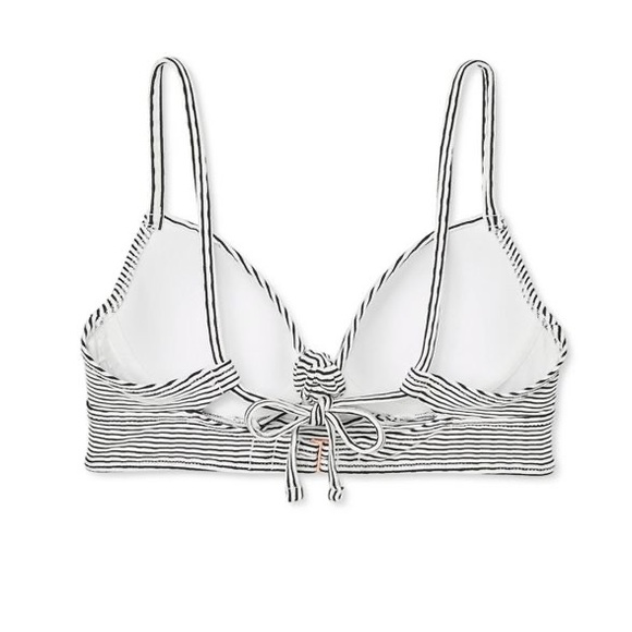 NWT Shade and Shore Women’s Lightly lined Ribbed Knot-Front Bikini Top - Picture 4 of 8